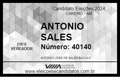 Candidato ANTONIO SALES 2024 - CAREIRO - Eleições