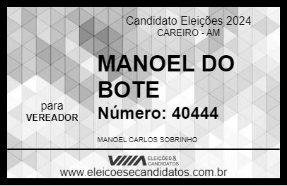 Candidato MANOEL DO BOTE 2024 - CAREIRO - Eleições