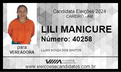 Candidato LILI MANICURE 2024 - CAREIRO - Eleições