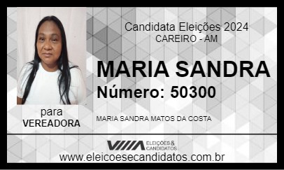 Candidato MARIA SANDRA 2024 - CAREIRO - Eleições