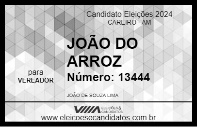 Candidato JOÃO DO ARROZ 2024 - CAREIRO - Eleições