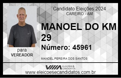 Candidato MANOEL DO KM 29 2024 - CAREIRO - Eleições