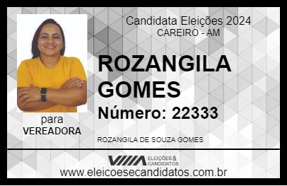 Candidato ROZANGILA GOMES 2024 - CAREIRO - Eleições