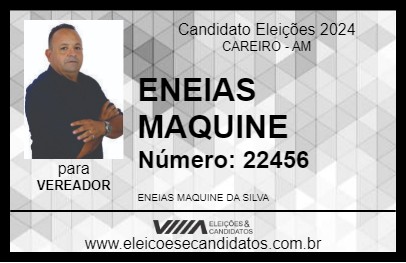 Candidato ENEIAS MAQUINE 2024 - CAREIRO - Eleições