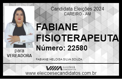 Candidato FABIANE FISIOTERAPEUTA 2024 - CAREIRO - Eleições