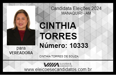 Candidato CINTHIA TORRES 2024 - MANAQUIRI - Eleições