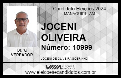 Candidato JOCENI OLIVEIRA 2024 - MANAQUIRI - Eleições