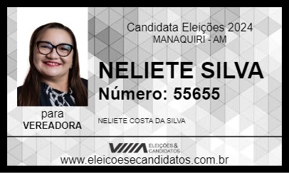 Candidato NELIETE SILVA 2024 - MANAQUIRI - Eleições