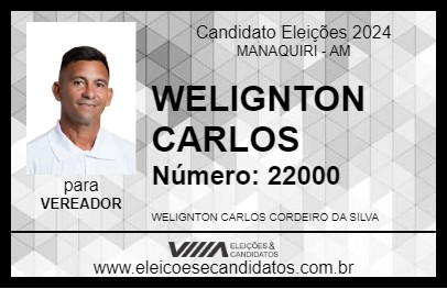 Candidato WELIGNTON CARLOS 2024 - MANAQUIRI - Eleições