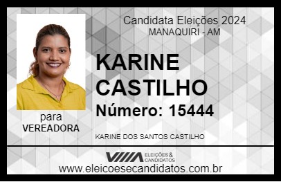 Candidato KARINE CASTILHO 2024 - MANAQUIRI - Eleições