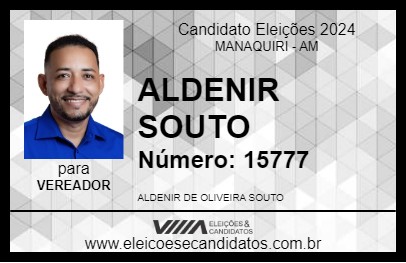 Candidato ALDENIR SOUTO 2024 - MANAQUIRI - Eleições