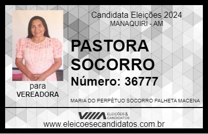 Candidato PASTORA SOCORRO 2024 - MANAQUIRI - Eleições