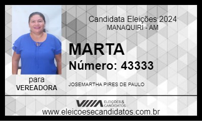 Candidato MARTA 2024 - MANAQUIRI - Eleições