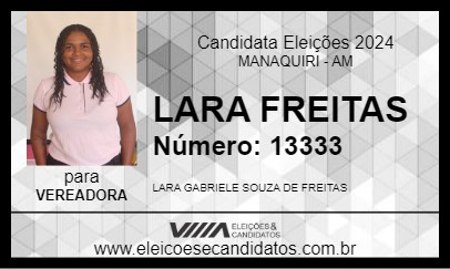 Candidato LARA FREITAS 2024 - MANAQUIRI - Eleições