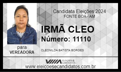 Candidato IRMÃ CLEO 2024 - FONTE BOA - Eleições