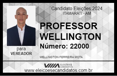 Candidato PROFESSOR WELLINGTON 2024 - ITAMARATI - Eleições