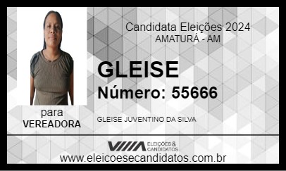 Candidato GLEISE 2024 - AMATURÁ - Eleições