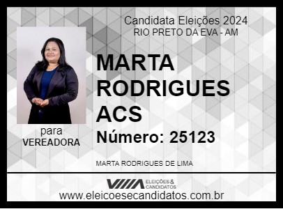 Candidato MARTA RODRIGUES ACS 2024 - RIO PRETO DA EVA - Eleições