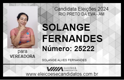 Candidato SOLANGE FERNANDES 2024 - RIO PRETO DA EVA - Eleições