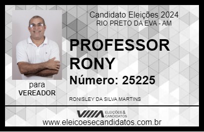 Candidato PROFESSOR RONY 2024 - RIO PRETO DA EVA - Eleições