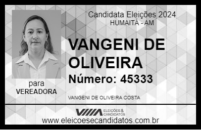 Candidato VANGENI DE OLIVEIRA 2024 - HUMAITÁ - Eleições