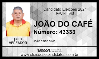 Candidato JOÃO DO CAFÉ 2024 - PAUINI - Eleições