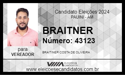 Candidato BRAITNER 2024 - PAUINI - Eleições