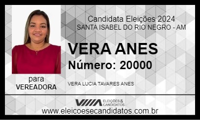 Candidato VERA ANES 2024 - SANTA ISABEL DO RIO NEGRO - Eleições