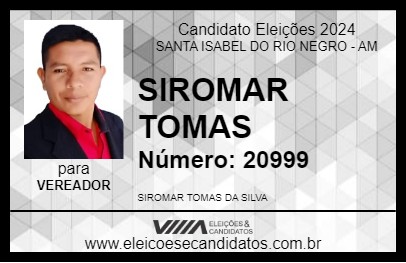 Candidato SIROMAR TOMAS 2024 - SANTA ISABEL DO RIO NEGRO - Eleições