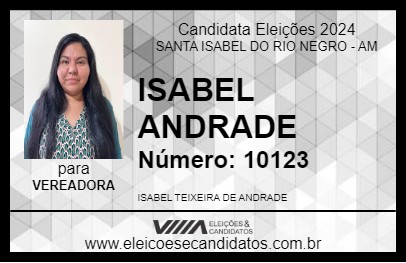 Candidato ISABEL ANDRADE 2024 - SANTA ISABEL DO RIO NEGRO - Eleições