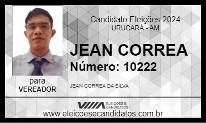 Candidato JEAN CORREA 2024 - URUCARÁ - Eleições