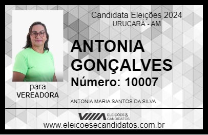 Candidato ANTONIA GONÇALVES 2024 - URUCARÁ - Eleições