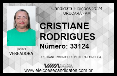 Candidato CRISTIANE RODRIGUES 2024 - URUCARÁ - Eleições