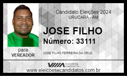 Candidato JOSE FILHO 2024 - URUCARÁ - Eleições