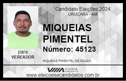 Candidato MIQUEIAS PIMENTEL 2024 - URUCARÁ - Eleições