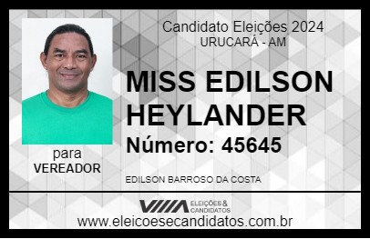 Candidato MISS EDILSON HEYLANDER 2024 - URUCARÁ - Eleições