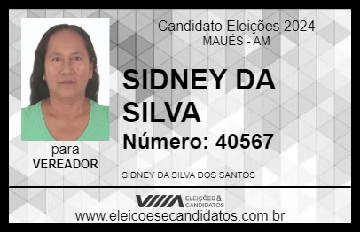 Candidato SIDNEY DA SILVA 2024 - MAUÉS - Eleições