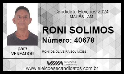 Candidato RONI SOLIMOS 2024 - MAUÉS - Eleições