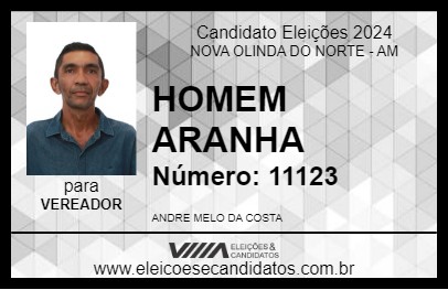 Candidato HOMEM ARANHA 2024 - NOVA OLINDA DO NORTE - Eleições