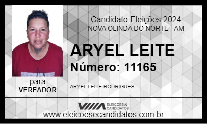 Candidato ARYEL LEITE 2024 - NOVA OLINDA DO NORTE - Eleições