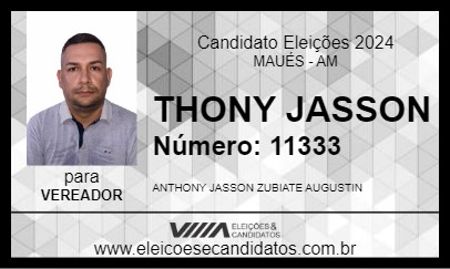 Candidato THONY JASSON 2024 - MAUÉS - Eleições