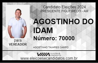 Candidato AGOSTINHO DO IDAM 2024 - PRESIDENTE FIGUEIREDO - Eleições