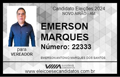 Candidato EMERSON MARQUES 2024 - NOVO AIRÃO - Eleições