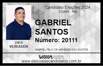 Candidato GABRIEL SANTOS 2024 - COARI - Eleições