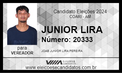 Candidato JUNIOR LIRA 2024 - COARI - Eleições