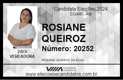 Candidato ROSIANE QUEIROZ 2024 - COARI - Eleições