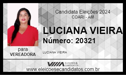 Candidato LUCIANA VIEIRA 2024 - COARI - Eleições