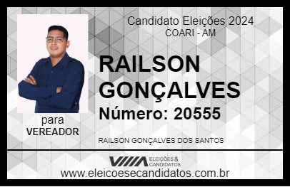 Candidato RAILSON GONÇALVES 2024 - COARI - Eleições