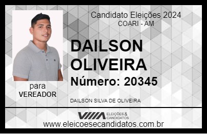 Candidato DAILSON OLIVEIRA 2024 - COARI - Eleições