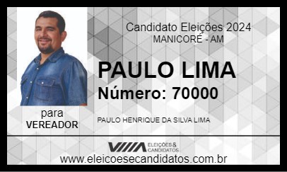 Candidato PAULO LIMA 2024 - MANICORÉ - Eleições